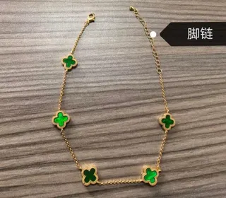 Luxury Four-Leaf Clover Anklet for Women, Turquoise Blue Flower Charm, 18K Gold Plated Copper, 20cm Adjustable, Beach Summer Jewelry Gift