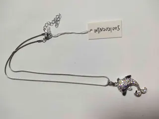 Dolphin Necklace for Women, Rhinestone Paved Dolphin Pendant, Silver Plated Alloy Snake Chain, Adjustable 40+5cm Clavicle Chain, Ocean Style Gift Jewelry