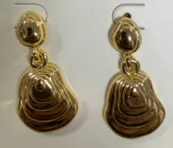 Gold Alloy Dangle Earrings Irregular Wave Texture Drop Earrings Vintage French Style Women Jewelry
