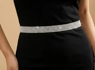 Gold Rhinestone Waist Chain for Women - Multi-Row Crystal Belt, Adjustable 61+39cm Alloy Body Chain, Elegant Dress Accessory for Party Wedding Evening