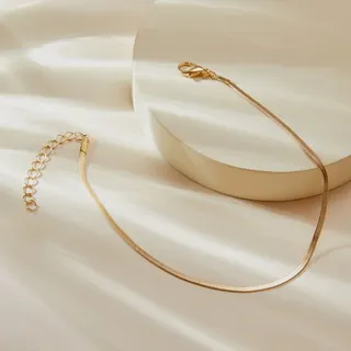 Gold Box Chain Anklet for Women, 18K Gold Plated Alloy Adjustable Lobster Clasp, 20+5cm Beach Minimalist Foot Chain