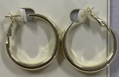 Gold Hoop Earrings for Women - 18K Gold Plated Alloy, Mirror Polished Large Circle Hoops, Elegant Everyday Jewelry
