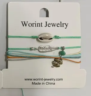 Bohemian Shell Beaded Bracelet - Green Woven Rope Charm Bangle with Cowrie Shell, Leaf & Bell, Adjustable Summer Beach Jewelry for Women Girls