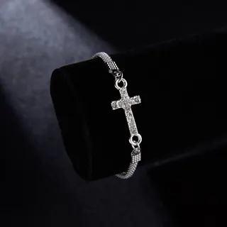 Owl Silver Plated Bracelet for Women, Zircon Inlaid Hollow Owl Charm, Adjustable Woven Chain 18+3cm, Cute Luxury Gift Jewelry