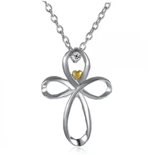 Thin Figure Series Elegant Necklace for Women Infinity Clover Openwork Pendant Zircon Inlaid Silver Plated Choker Gift