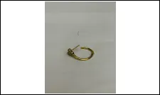 Vintage Mickey-Style Rhinestone Hollow Hoop Earrings, Copper Gold Plated, C-Shape Stud Earrings, Pair