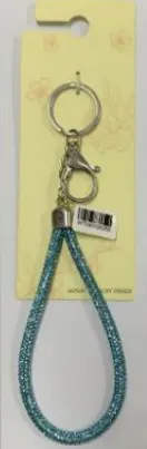 Phone Chain Lanyard with Alloy Lobster Clasp, Glitter Woven Wrist Strap, Anti-Loss Phone Charm, Teal Green, 1pc