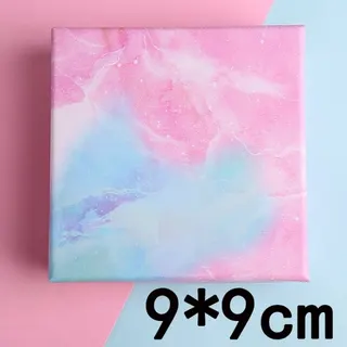 7x9cm Marble Pattern Jewelry Gift Box, Pink Blue Pastel Hard Cardboard Box with Black Flocking Sponge, Ring Earring Bracelet Necklace Packaging