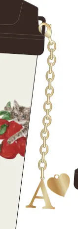 Alphabet A Charm Chain - Gold Plated Alloy Heart & Letter Bag Charm, Phone Strap & Keychain, Cute Personalized Accessory
