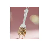 Christmas Fork Pendant Charm, 18K Gold Plated Alloy with Rhinestone Pavé, Quirky Luxury Necklace Drop & Bag Charm, Festive Gift Jewelry