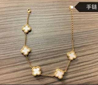 Black Clover Bracelet Women 18K Gold Plated Milgrain Four Leaf Charm Chain Bracelet 18cm Luxury Vintage Jewelry Gift