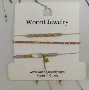 Worint Jewelry Beaded Bracelet with Rose Gold Chain, Shell Stone & Star Charm - Minimalist Delicate Stackable Bracelet for Women