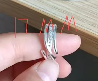 304 Stainless Steel Open Ring for Women, Adjustable Zircon Chain Band, Silver Mirror Polished, Hypoallergenic Tarnish-Free, 17mm