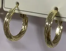 Luxury Twist Hoop Earrings for Women, 18K Gold Plated Alloy, Tarnish-Free Hypoallergenic, Statement Circle Earrings for Daily & Office