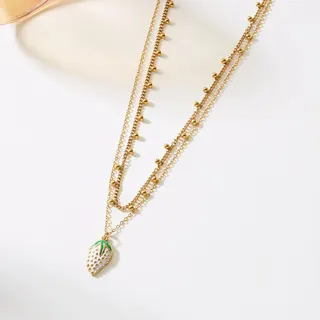 Stainless Steel Starfish Necklace for Women, Pink Enamel Sea Star Pendant Clavicle Chain, 18K Gold Plated Hypoallergenic, 40+5cm Adjustable Ocean Jewelry
