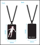 Stainless Steel Rectangle Pendant Necklace, Gun Black UV Printed Human Figure Wrap Design, 2x3cm Charm with 60+5cm Adjustable Chain, Hypoallergenic Minimalist Statement Jewelry for Women