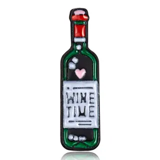 Cute Wine Glass Enamel Pin, Cartoon Red Wine Cup Alloy Brooch Badge, Gunmetal Black Filled Enamel Lapel Pin for Women, Bag Hat Accessory, 1.7x1cm