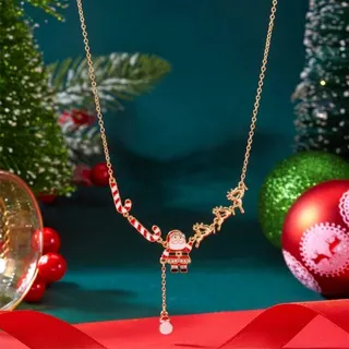 Christmas Reindeer Santa Candy Pendant Necklace for Party