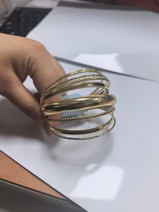 Vintage Multi-Band Cuff Bracelet, 18K Gold Plated Alloy Twist Rope Open Bangle, Luxury Layered Jewelry for Women