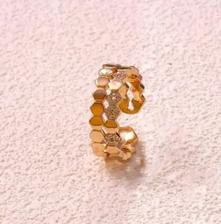 Open Cuff Bangle for Women, Silver Hexagon Honeycomb Cut-out Design with Micro Paved Cubic Zirconia, Copper Base Rhodium Plated, Adjustable Geometric Bracelet Gift