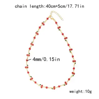 Cherry Anklet for Women, Sweet Cute Red Bead Chain Foot Chain with 18K Gold Plated Copper Cherry Charm, Adjustable 22+5cm Beach Summer Jewelry