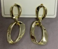 Geometric Drop Earrings 18K Gold Plated Alloy, Mirror Polished Irregular Teardrop Hoop, Minimalist French Vintage Dangle Earrings for Women