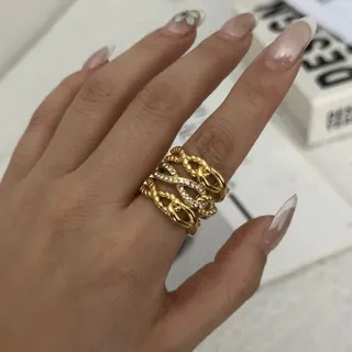 Minimalist Wide Band Ring - 18K Gold Plated Stainless Steel, Polished Curved Dome Signet Ring, Hypoallergenic Stackable Finger Ring for Women