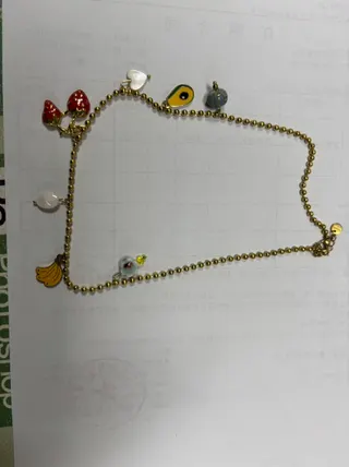 Stainless Steel Cherry Fruit Necklace 18K Gold Plated Hypoallergenic Sweet Retro Multi-Pendant Choker Chain 45+5cm Adjustable Women Jewelry