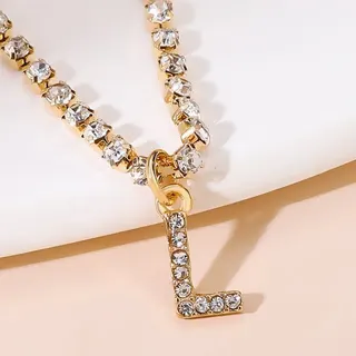 Letter A Charm Ankle Bracelet - Rose Gold Alloy with Rhinestone Pavé, Adjustable Delicate Beach Anklet for Women