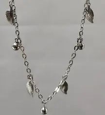 Stainless Steel Anklet for Women, Vintage Leaf & Bell Charm Anklet, Silver Hypoallergenic Tarnish-Free Beach Foot Chain