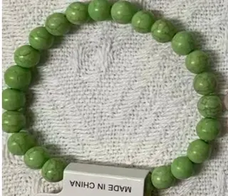 Green Glass Bead Bracelet for Women - Round Polished Glass Beads, Minimalist Everyday Wrist Jewelry, 1 Piece