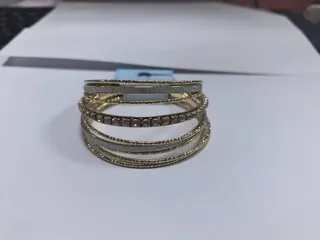 Multi-Strand Bangle Bracelet for Women, Gold & Silver Tone, Rhinestone Zircon Inlay, Alloy 18K Gold Plated, Fashion Luxury Jewelry Gift