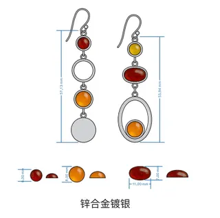 Resin Tassel Hook Earrings Asymmetric Color-Block Dangle Earrings Zinc Alloy Silver Plated Boho Retro Statement Earrings Pair