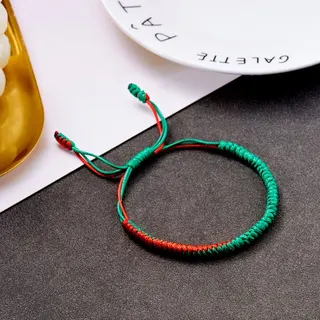 Christmas Woven Bracelet Handmade Braided Cord Adjustable Red White Green Friendship Bracelet for Women Men Gift
