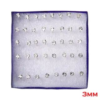 Mixed Color Crystal Stud Earrings 5mm Round Cubic Zirconia Ear Studs, 20 Pairs Assorted Colors (Red Green Purple Blue Pink Black Clear AB) Gift Box, Hypoallergenic Fashion Jewelry for Women