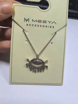 Evil Eye Necklace for Women, Bohemian Evil Eye Pendant Chain with Dangling Zircon Beads, Antique Silver Tone Alloy Lucky Charm Locket Necklace