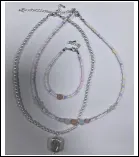 French Vintage Pearl & Beaded Necklace Set - 3 Piece Layered Pendant Chain, Elegant Bridal & Commuter Jewelry
