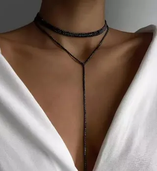 Silver Rhinestone Multi-Layer Long Tassel Necklace, Luxury French Style Stacked Pendant Chain, Party Wedding Dress Accessory, Alloy Micro-Set Rhinestone, 30+14cm Tassel 19cm