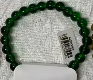 Vintage Emerald Green Glass Bead Bracelet for Women, Polished Round Bead Single Strand Bangle, Minimalist Everyday Jewelry