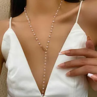 Solid Heart Charm Long Necklace, 18K Gold Plated with Cubic Zirconia Beads, 80cm/31.5in Layering Chain, Sweet Elegant Collarbone Necklace for Women