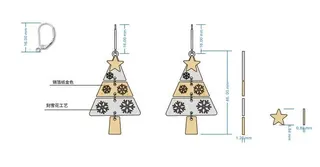 Christmas Tree Earrings Gold Zinc Alloy Hollow Snowflake Long Dangle Earrings Festive Holiday Gift Jewelry Pair