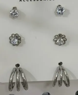 Luxury Zircon Earrings Set - Alloy Silver Plated Flower Studs & Multi-Arc Drop Earrings, French Elegant Daily Commute Jewelry, Hypoallergenic Tarnish Resistant, Bridal Bridesmaid Gift