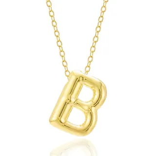 Letter B Necklace for Women, 18K Gold Plated Alloy Irregular Initial Pendant Chain, 40+5cm Adjustable, Personalized Gift Jewelry
