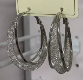Luxury Hollow Carved Hoop Earrings for Women, Alloy Silver Plated, Vintage Face-Slimming Statement Earrings