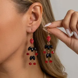 Halloween Skull Earrings Orange Crystal Tassel Dangle Earrings Gothic Vintage Long Drop Earrings for Women Party Costume Jewelry