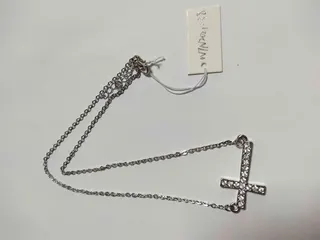 Cross Pendant Necklace for Women, Rhinestone Crystal Cross Chain, 40+5cm Adjustable Alloy Silver Plated, Minimalist Religious Jewelry Gift