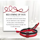 Red String of Fate Bracelet Set - Black & Red Braided Couple Bracelets, Lucky Charm Bead, Adjustable Woven Rope for Men & Women