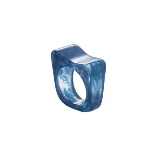 Vintage Irregular Square Resin Ring - Colorful Wide Band Stackable Ring, Size 7, Boho Statement Finger Ring, Lightweight Hypoallergenic, Summer Vacation Jewelry