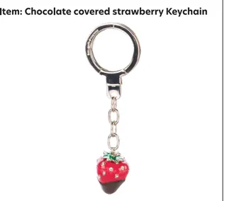Dripped Resin Strawberry Keychain Charm, Alloy & Iron with Rhinestone, Cute Sweet Bag Pendant Key Ring for Women Girls, 11cm Gift