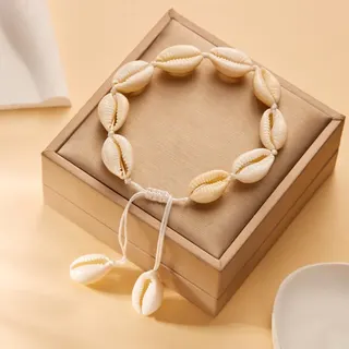 Natural Cowrie Shell Foot Ankle Bracelet, Boho Beach Adjustable Shell Anklet with Tassel Charms, Handmade White Shell Jewelry for Women
